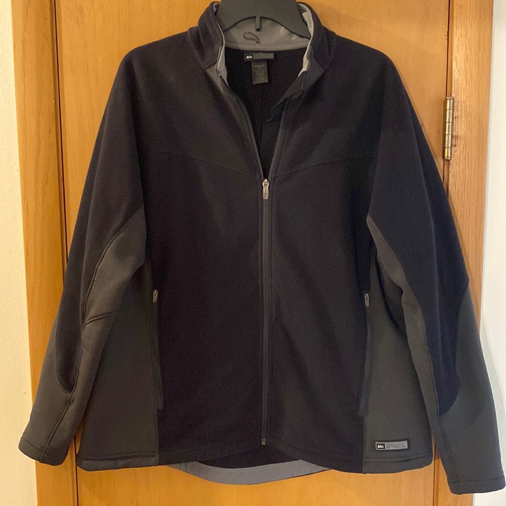 REI Women’s Fleece Full Zip Polartec Jacket Black Gray Size XL